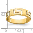 14k Greek Key Band With Tapered Shank Ring, Size 7 - Birthstone Company