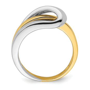 14k Two-Tone Polished With Folded Design Band