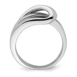 14K White Gold Polished With Folded Design Band