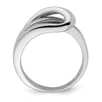 14K White Gold Polished With Folded Design Band