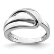 14K White Gold Polished With Folded Design Band