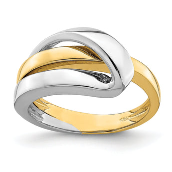 14k Two-Tone Polished With Folded Design Band