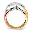 14K Tri-Color Polished Criss-Cross Fancy Band