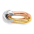 14K Tri-Color Polished Criss-Cross Fancy Band