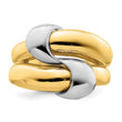 14K Two-Tone Polished Knot Dome Band
