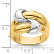 14K Two-Tone Polished Knot Dome Band