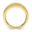 14K WithRhodium Polished Wide Center Ridge Ring