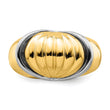 14k Two-tone Oval Shrimp Fan Design Ring