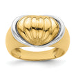 14k Two-tone Oval Shrimp Fan Design Ring