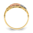 14k Two-Tone With White RH Two Elephants Ring