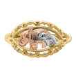 14k Two-tone WithWhite Rhodium Two Elephants Ring
