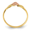 14k Two Tone D/C Leaves With Flower Ring