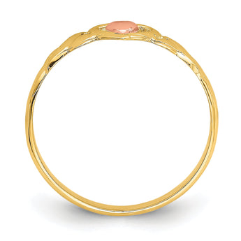 14k Two-Tone Polished Hearts Ring