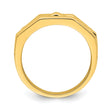 14k Polished Three Ridged Dome Ring