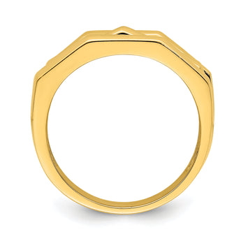14k Polished Three Ridged Dome Ring