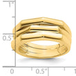14k Polished Three Ridged Dome Ring
