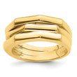 14k Polished Three Ridged Dome Ring