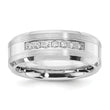 Men's Brushed and Polished Diamond Cobalt Wedding Band 8mm