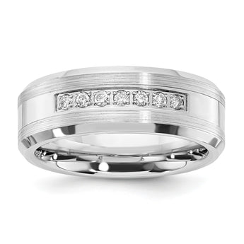 Men's Diamond Wedding Band in Cobalt Chromium, 8mm (1/6 ct. tw.) - Birthstone Company