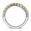 14k Two-tone 7/8 carat Lab Grown Diamond VS/SI+ G+ Complete Double Row Fashion Band, Size 7 - Birthstone Company