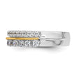 14k Two-tone 7/8 carat Lab Grown Diamond VS/SI+ G+ Complete Double Row Fashion Band, Size 7 - Birthstone Company