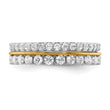 14k Two-tone 7/8 carat Lab Grown Diamond VS/SI+ G+ Complete Double Row Fashion Band, Size 7 - Birthstone Company