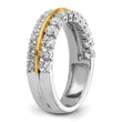 14k Two-tone 7/8 carat Lab Grown Diamond VS/SI+ G+ Complete Double Row Fashion Band, Size 7 - Birthstone Company