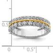 14k Two-tone 7/8 carat Lab Grown Diamond VS/SI+ G+ Complete Double Row Fashion Band, Size 7 - Birthstone Company