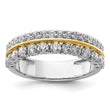 14k Two-tone 7/8 carat Lab Grown Diamond VS/SI+ G+ Complete Double Row Fashion Band, Size 7 - Birthstone Company