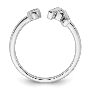 14k White Gold 1/6 carat Lab Grown Diamond VS/SI+ G+ Initial A Adjustable Ring - Birthstone Company