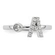 14k White Gold 1/6 carat Lab Grown Diamond VS/SI+ G+ Initial A Adjustable Ring - Birthstone Company