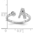 14k White Gold 1/6 carat Lab Grown Diamond VS/SI+ G+ Initial A Adjustable Ring - Birthstone Company