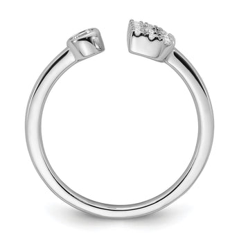 14k White Gold 1/5 carat Lab Grown Diamond VS/SI+ G+ Initial B Adjustable Ring - Birthstone Company
