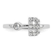 14k White Gold 1/5 carat Lab Grown Diamond VS/SI+ G+ Initial B Adjustable Ring - Birthstone Company