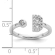 14k White Gold 1/5 carat Lab Grown Diamond VS/SI+ G+ Initial B Adjustable Ring - Birthstone Company