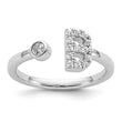 14k White Gold 1/5 carat Lab Grown Diamond VS/SI+ G+ Initial B Adjustable Ring - Birthstone Company