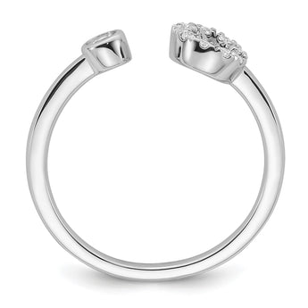 14k White Gold 1/5 carat Lab Grown Diamond VS/SI+ G+ Initial C Adjustable Ring - Birthstone Company