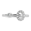 14k White Gold 1/5 carat Lab Grown Diamond VS/SI+ G+ Initial C Adjustable Ring - Birthstone Company