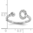 14k White Gold 1/5 carat Lab Grown Diamond VS/SI+ G+ Initial C Adjustable Ring - Birthstone Company