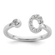 14k White Gold 1/5 carat Lab Grown Diamond VS/SI+ G+ Initial C Adjustable Ring - Birthstone Company