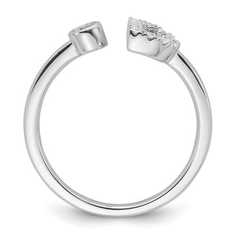 14k White Gold 1/5 carat Lab Grown Diamond VS/SI+ G+ Initial D Adjustable Ring - Birthstone Company