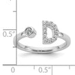 14k White Gold 1/5 carat Lab Grown Diamond VS/SI+ G+ Initial D Adjustable Ring - Birthstone Company
