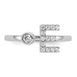 14k White Gold 1/5 carat Lab Grown Diamond VS/SI+ G+ Initial E Adjustable Ring - Birthstone Company