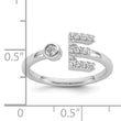 14k White Gold 1/5 carat Lab Grown Diamond VS/SI+ G+ Initial E Adjustable Ring - Birthstone Company