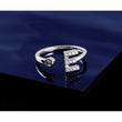 14k White Gold 1/5 carat Lab Grown Diamond VS/SI+ G+ Initial E Adjustable Ring - Birthstone Company