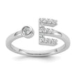 14k White Gold 1/5 carat Lab Grown Diamond VS/SI+ G+ Initial E Adjustable Ring - Birthstone Company