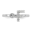 14k White Gold 1/6 carat Lab Grown Diamond VS/SI+ G+ Initial F Adjustable Ring - Birthstone Company
