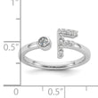 14k White Gold 1/6 carat Lab Grown Diamond VS/SI+ G+ Initial F Adjustable Ring - Birthstone Company