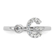 14k White Gold 1/5 carat Lab Grown Diamond VS/SI+ G+ Initial G Adjustable Ring - Birthstone Company