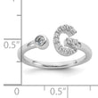 14k White Gold 1/5 carat Lab Grown Diamond VS/SI+ G+ Initial G Adjustable Ring - Birthstone Company